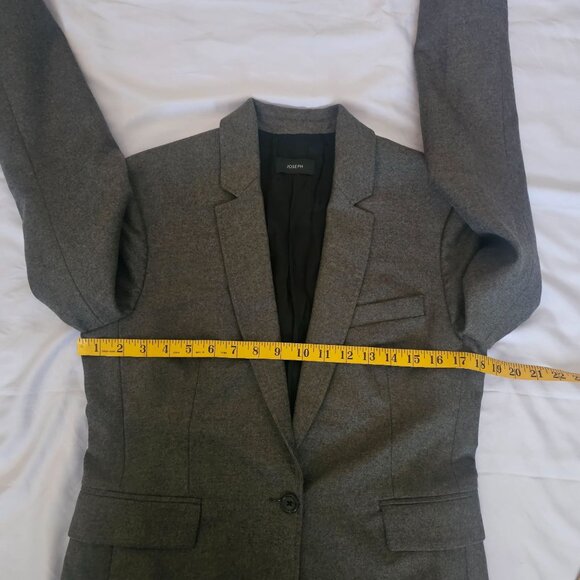 Joseph Gray Wool Blend Single Button Tailored Style Blazer Jacket Women's Sz 42 - Picture 8 of 12